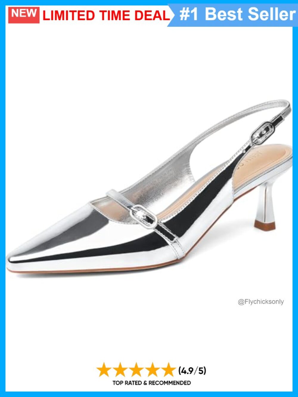 Kitten Heels Closed Toe Slingback Pumps Faux Leather